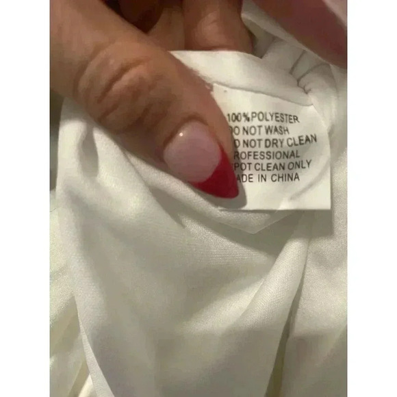 NEW Mac Duggal White Feather Trim One-Shoulder Cocktail Midi Dress Size 12 $298 - Picture 7 of 8